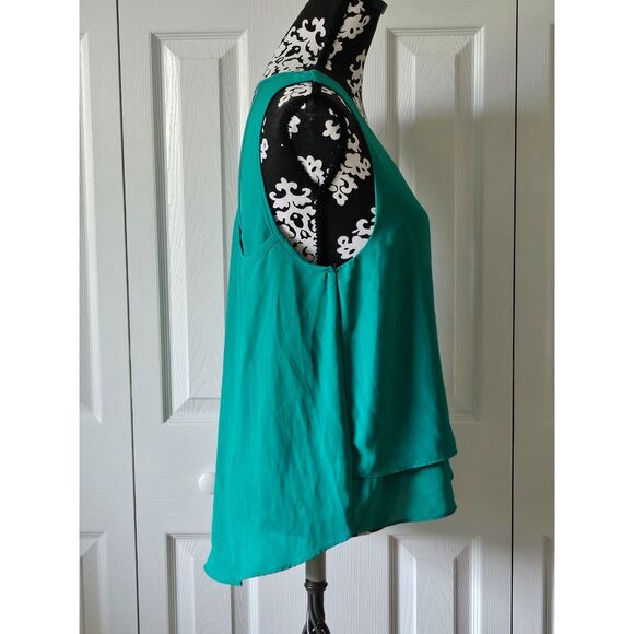 Women True Light  Layered Sleeveless Racerback Asymmetric‎ Hem Chiffon Top Small - Picture 4 of 4